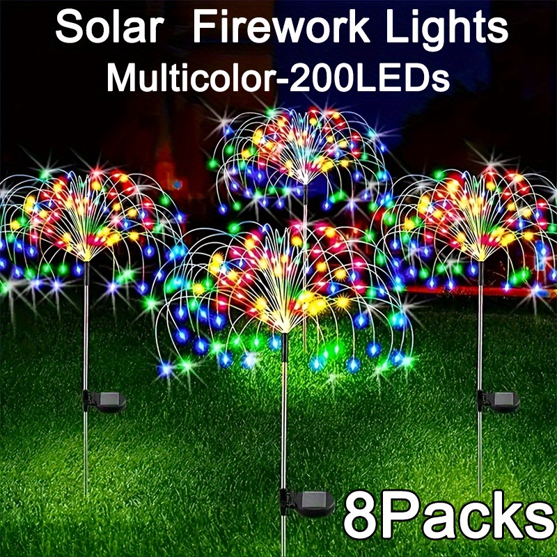 Photography Lighting For Outdoors - 8-Mode Solar Firework Lights with 200