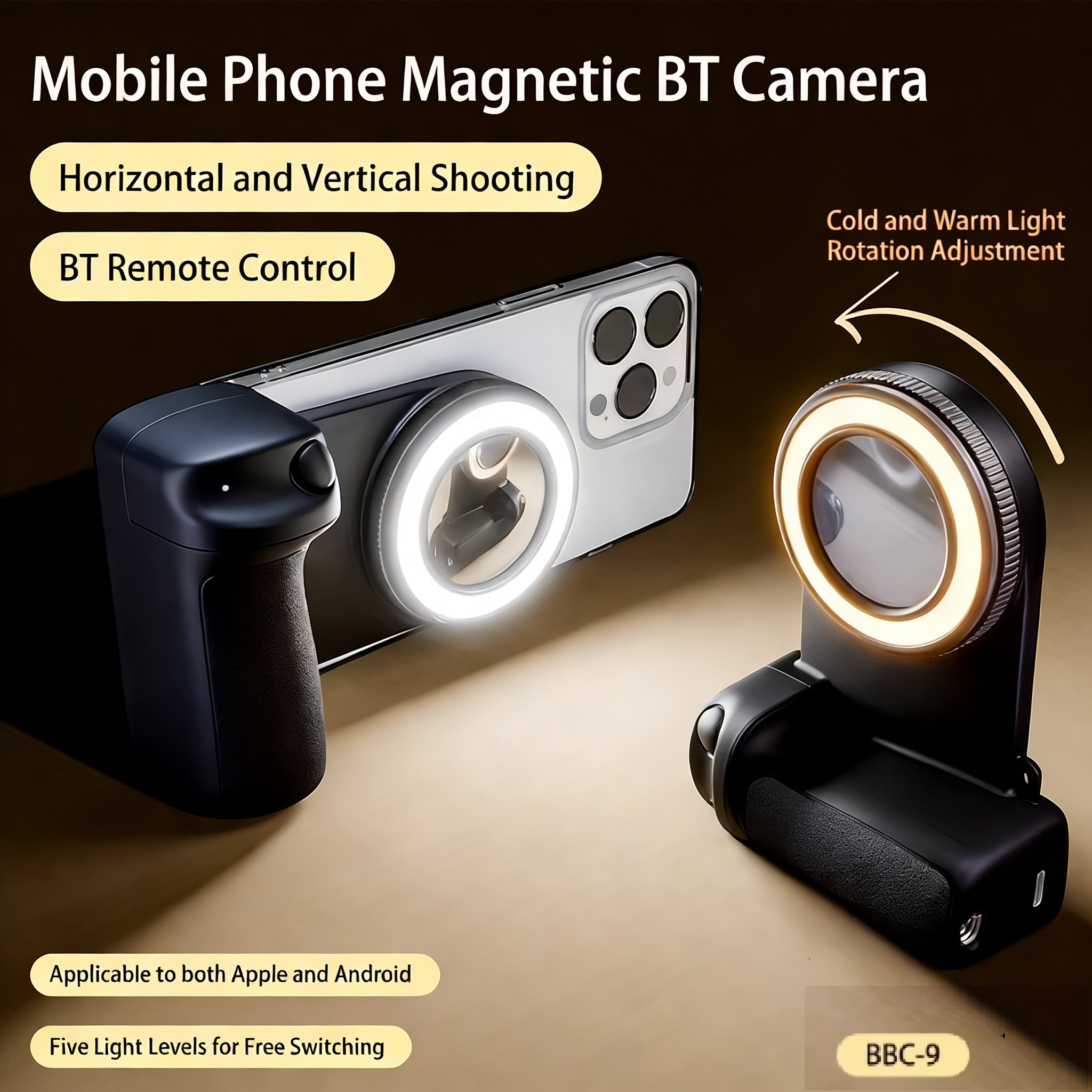 Photography Lighting Devices - Magsafe Magnetic Smartphone Camera Handle Bluetooth