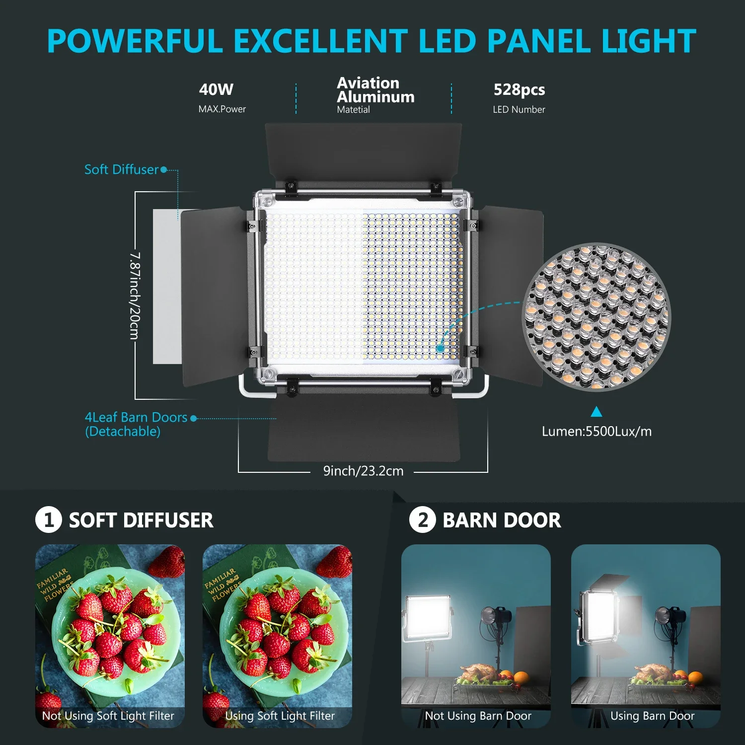 Neewer 528 LED Video Light, Di - Photography Lighting Kit Neewer ulasan dan harga