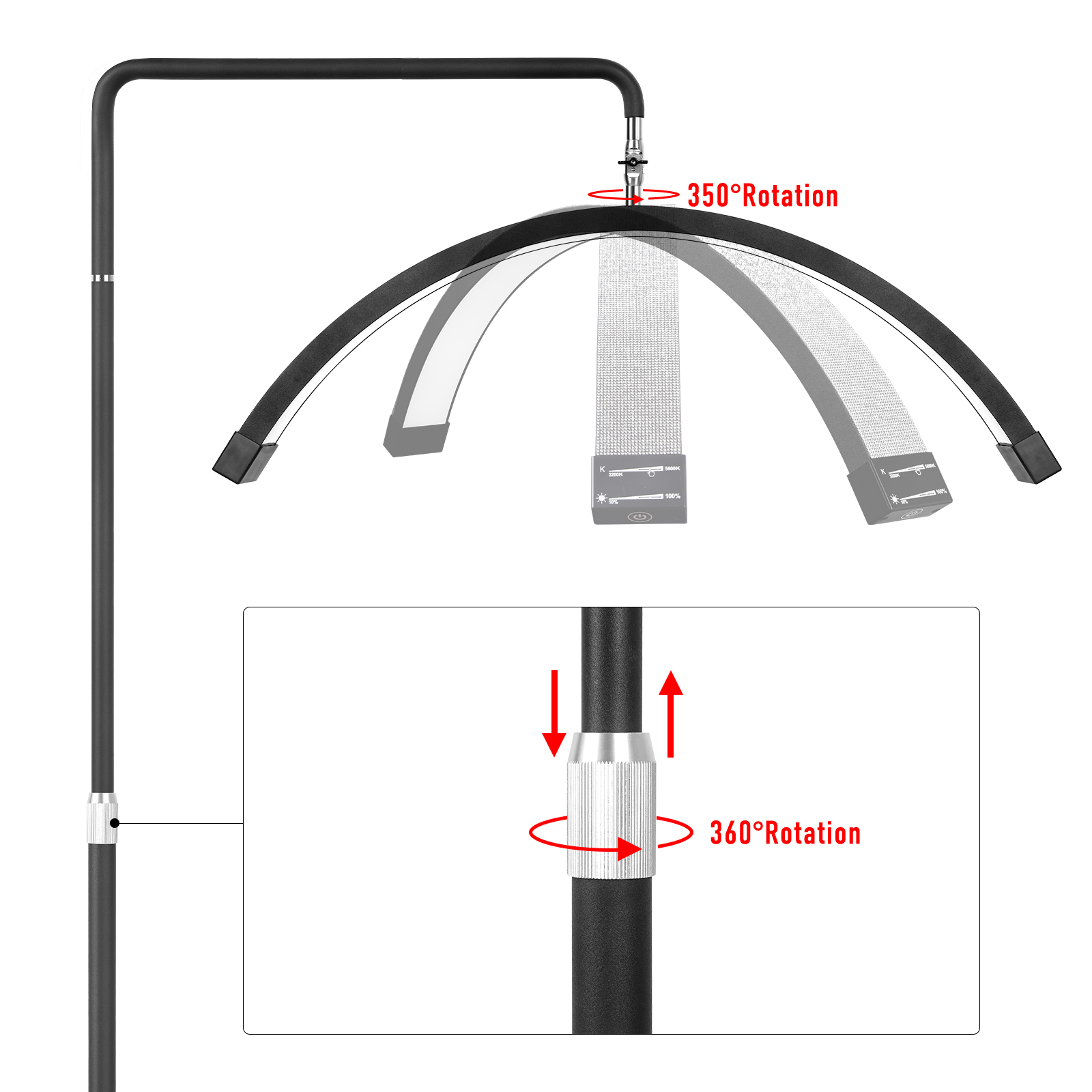 Fosoto Multi-directional Ring  - Photography Lighting Direction ulasan dan harga