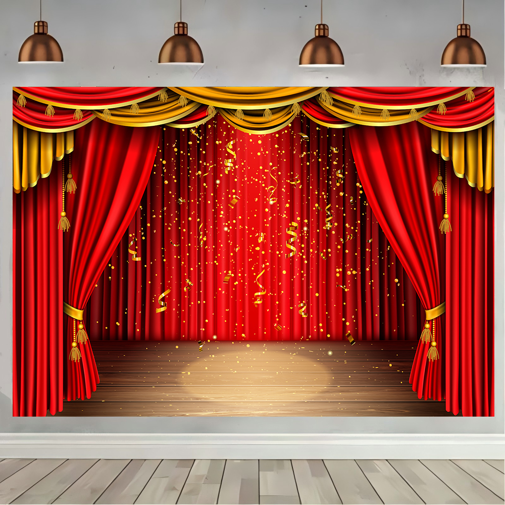 Red Theater Curtain Party Back - Photography Lighting Box ulasan dan harga
