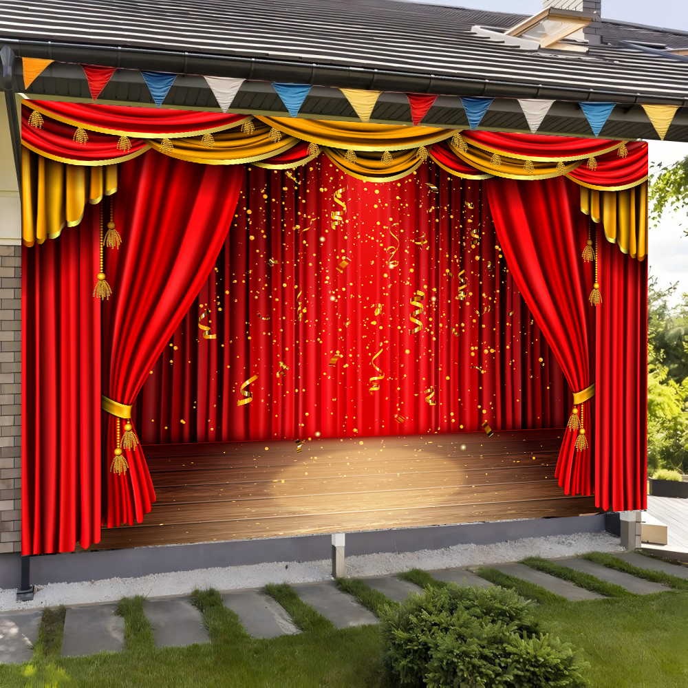 Red Theater Curtain Party Back - Photography Lighting Box ulasan dan harga