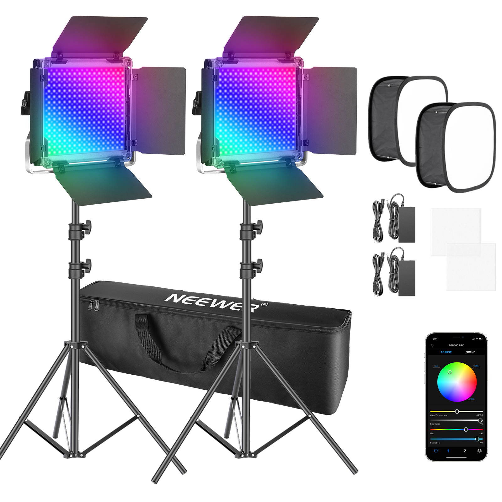 Neewer 2 Packs 530/660 Pro Led - Photography Lighting Kit Neewer ulasan dan harga