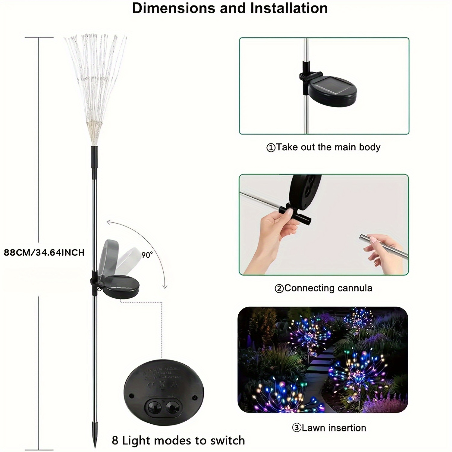 8-Mode Solar Firework Lights w - Photography Lighting For Outdoors ulasan dan harga
