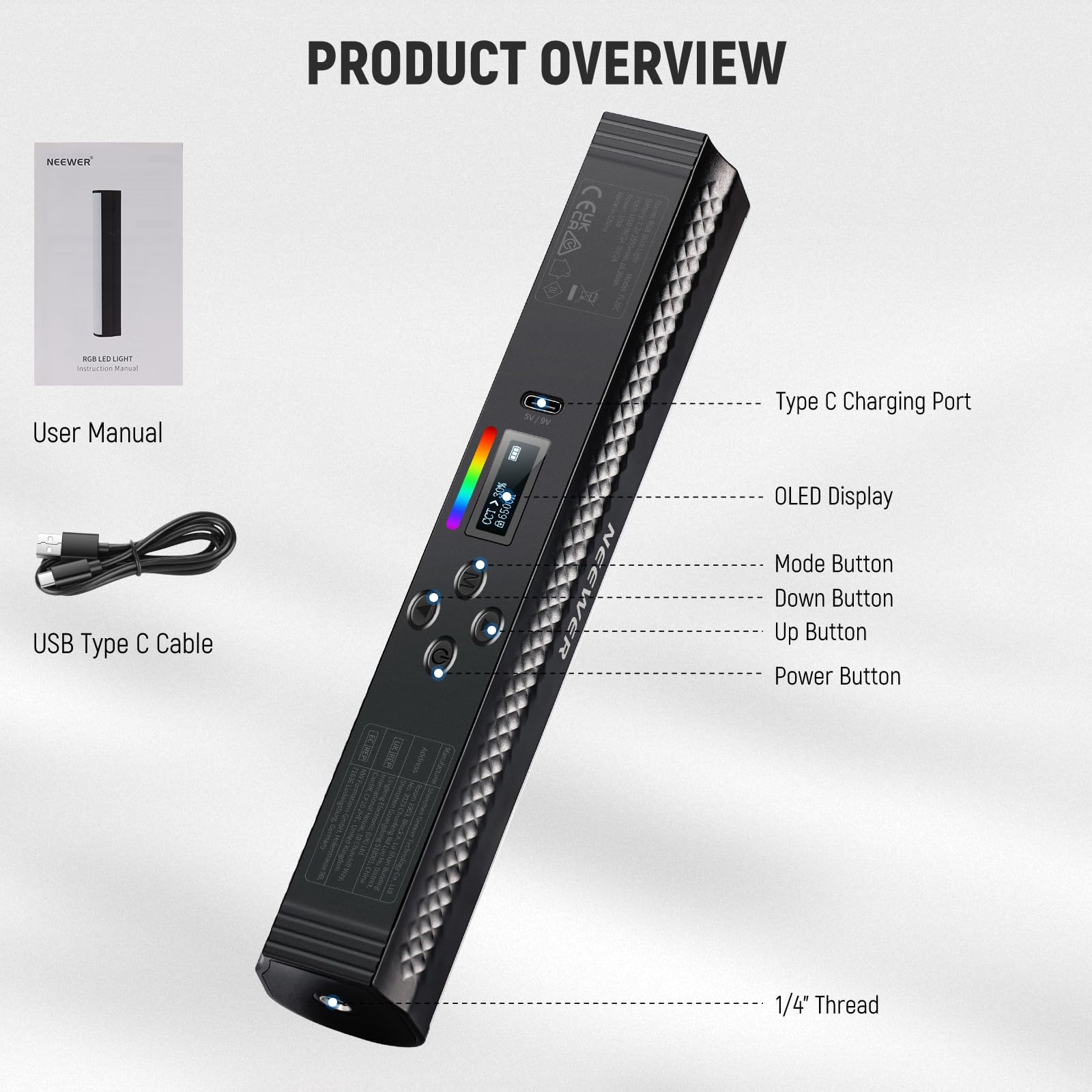 NEEWER RGB Light Wand with APP - Photography Lighting App ulasan dan harga