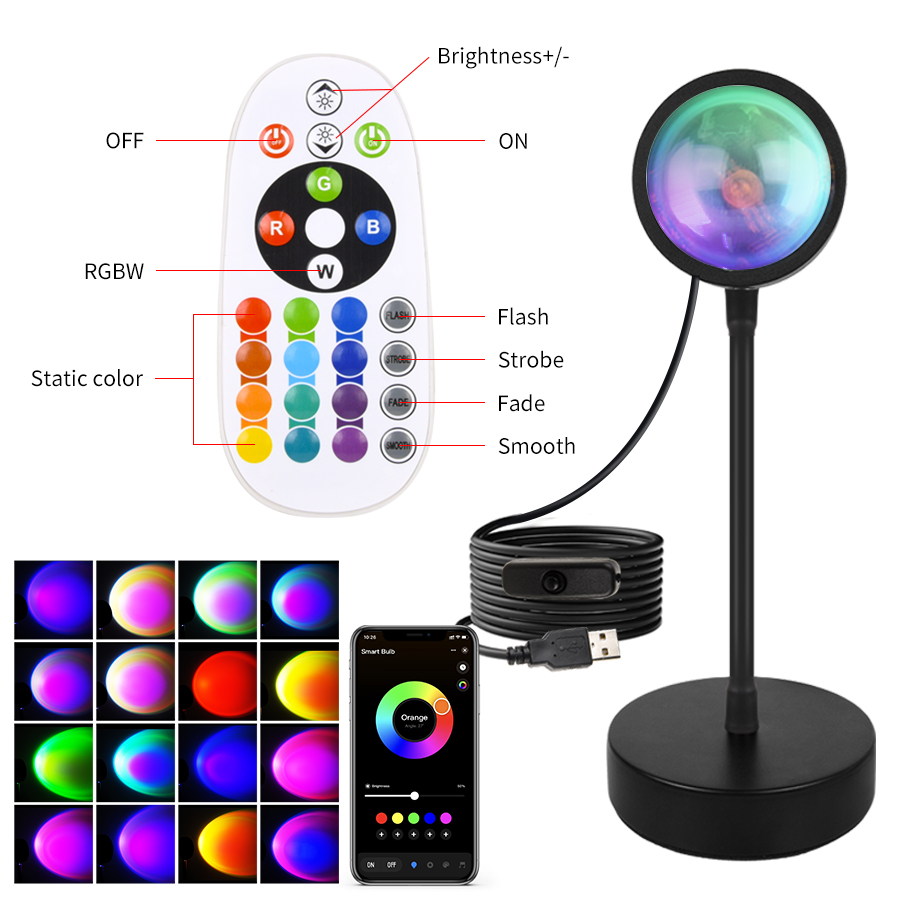 Smart Sunset Lamp Tuya LED Nig - Photography Lighting App ulasan dan harga