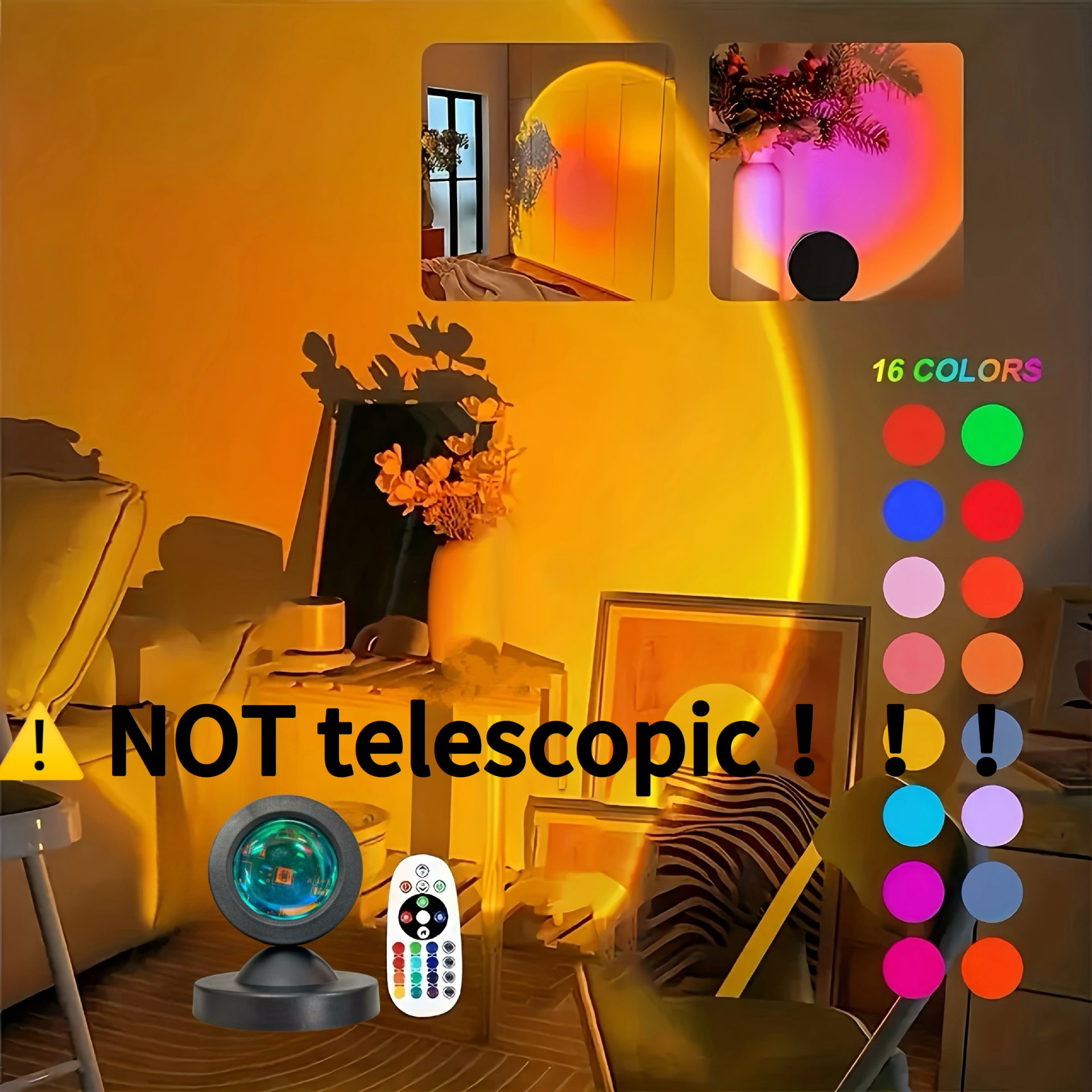 16 Colors Mini Sunset Lamp wit - Photography Lighting Essentials ulasan dan harga