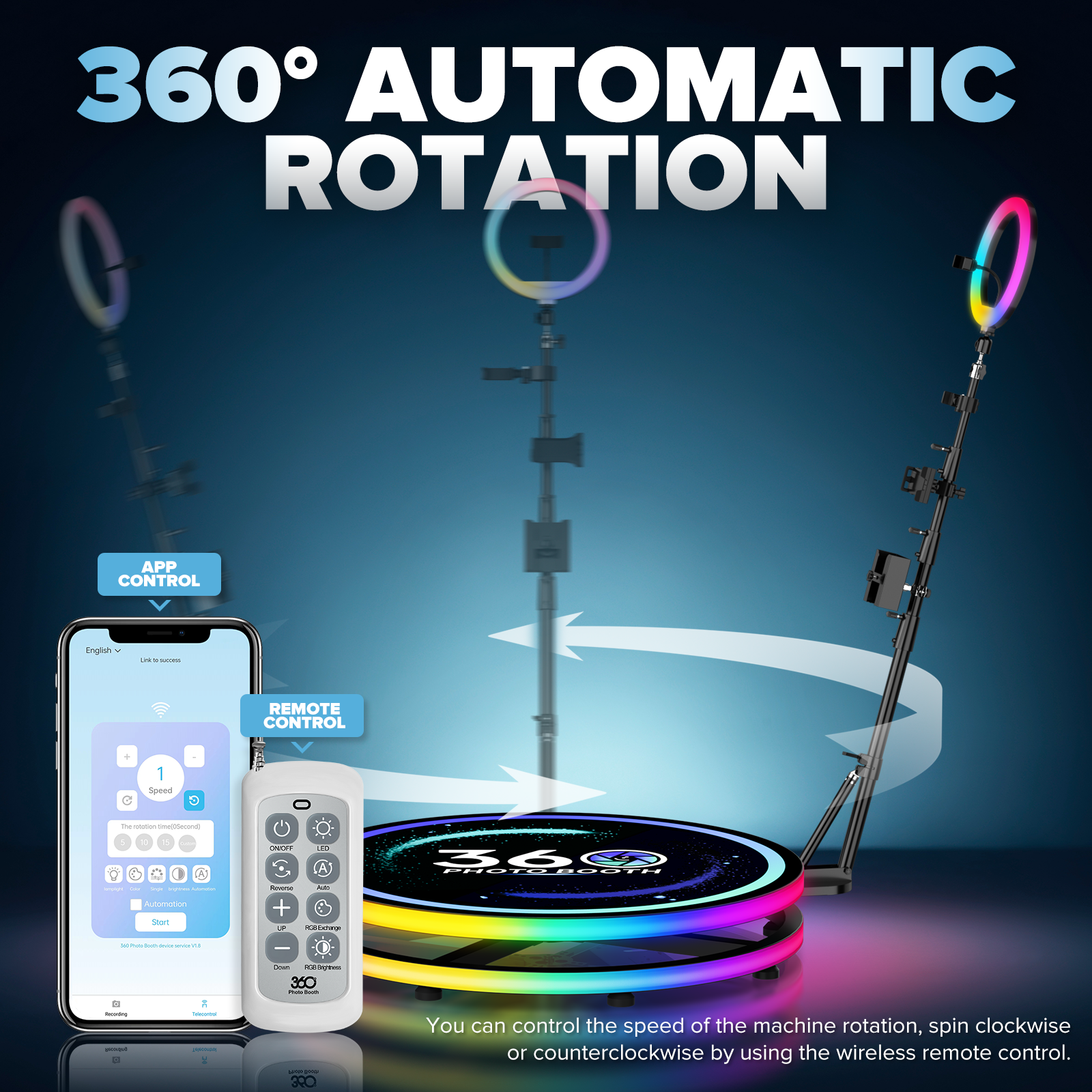 360 Rotating Photo Booth Ring  - Photography Lighting App ulasan dan harga